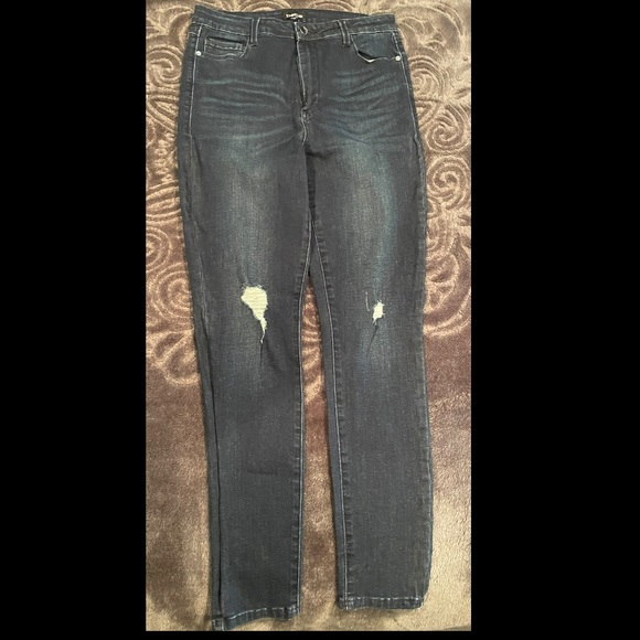 BEBE Jeans: Legging style/ Dark blue/ Size: 30/ 10 US/high rise - Picture 3 of 6